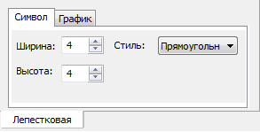 Вкладка Символ (Symbol)