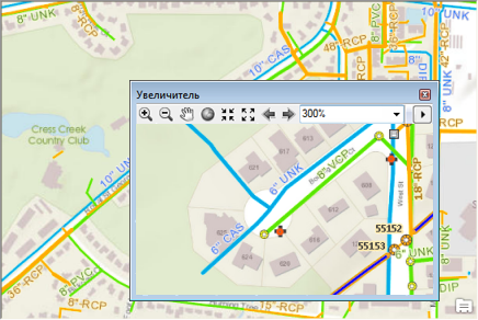 Окно Увеличение (Magnifier) в ArcMap