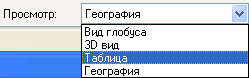 Выбор закладки Просмотр для отображения таблицы.