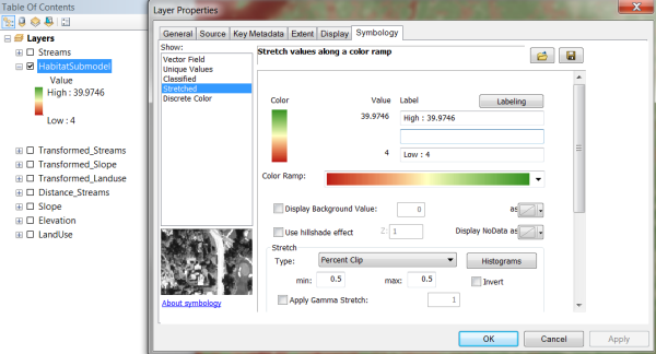 Changing the symbology of the resulting weighted layer