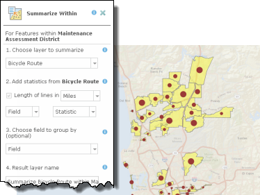 Sum the length of bicycle routes