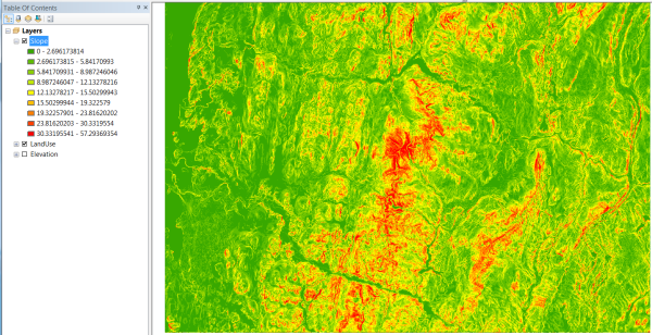 Resulting slope map