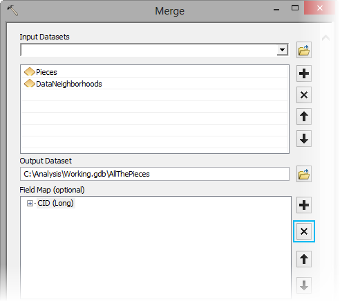 Merge tool parameters