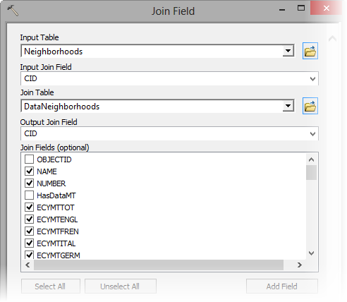 Join Field parameters