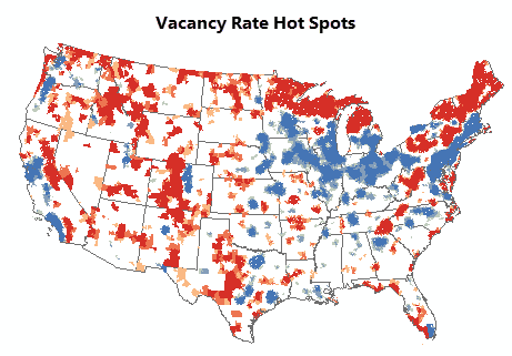 Vacancy rate hot spot analysis results