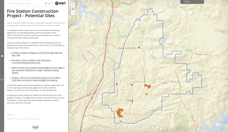 Screen capture of story map