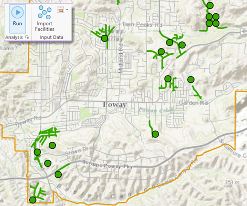 Using Run on the Service Area tab