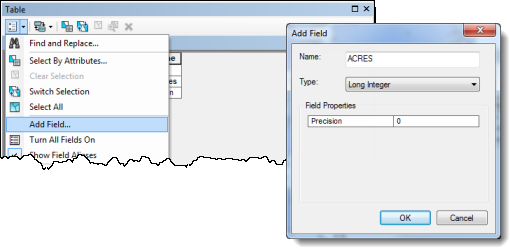 Adding a field to the layer containing the private land