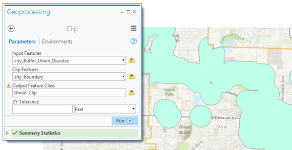 Clipping the potential development areas