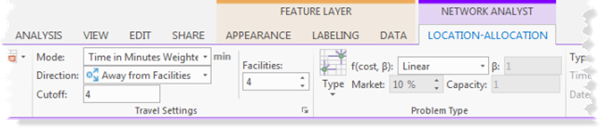 The Location-Allocation settings