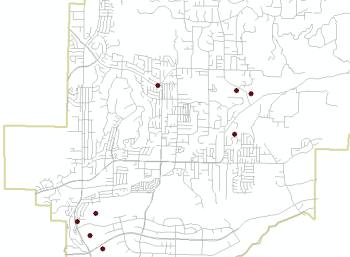 Map showing the candidate sites