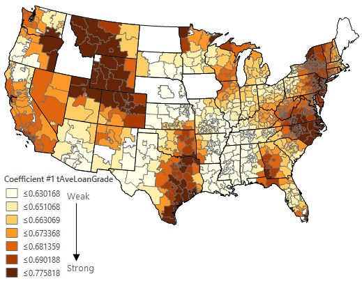 GWR coefficient map