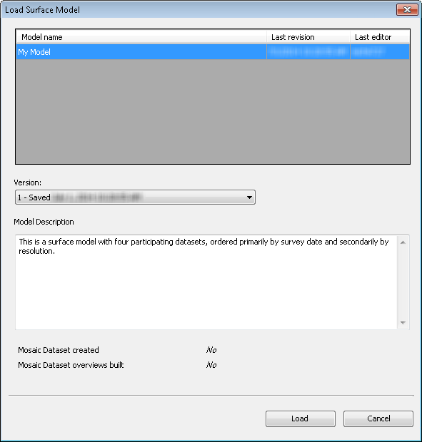 Load Surface Model dialog box