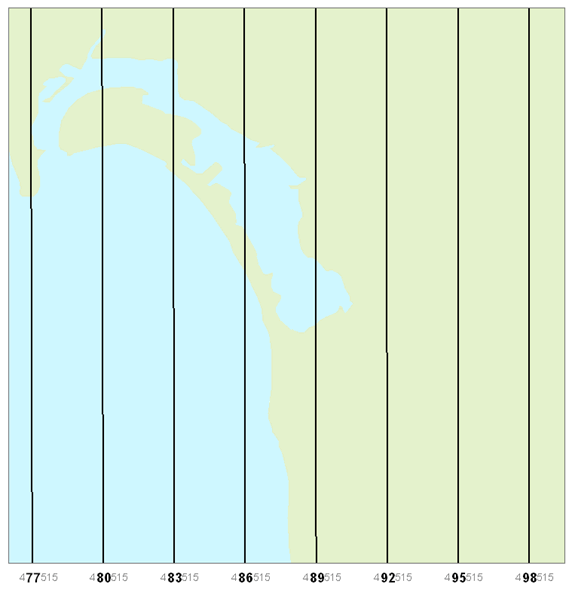 Example of gridline based on the neatline