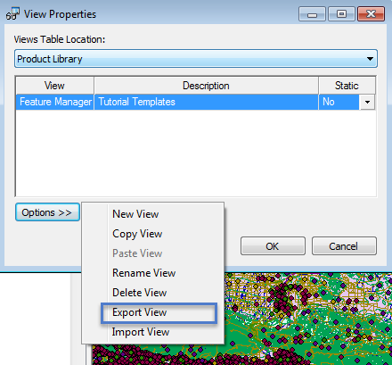 View Properties options—export view