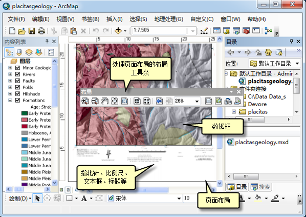 ArcMap 中的页面布局