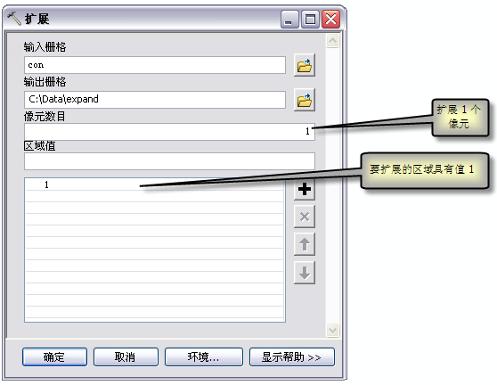 “扩展”工具对话框