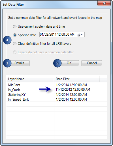 Set Date Filter dialog box