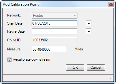 Add Calibration Point dialog box