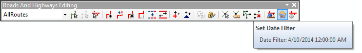 Hover over the Set Date Filter tool to view the current TVD setting