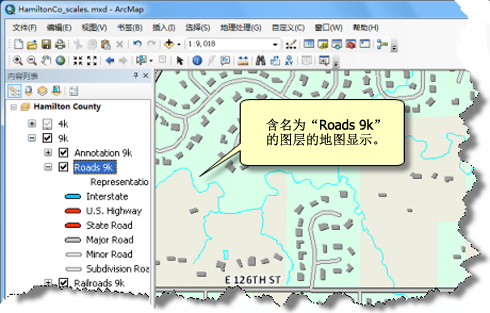 显示高速公路的图层示例