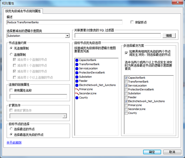 为减去 TransformerBank 而指定的按优先级减去结点的规则属性页面