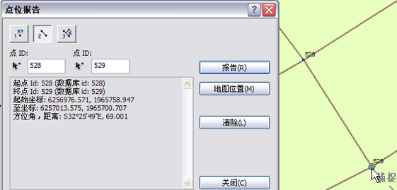 关于两个所选点的报告