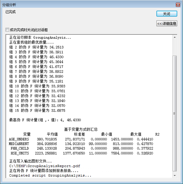 分组分析进度窗口