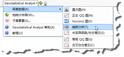 “探索数据”菜单中的“趋势分析”