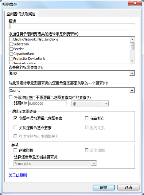 空间查询规则属性页面