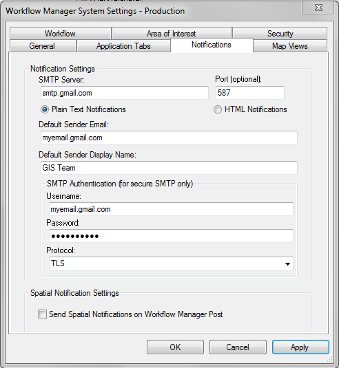 配置 SMTP 设置