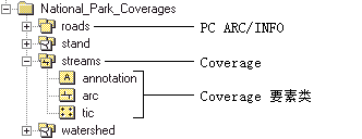 ArcCatalog 中的 Coverage 图标