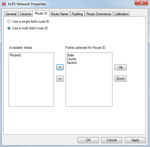 Edit route ID in network properties Edit route ID in network properties