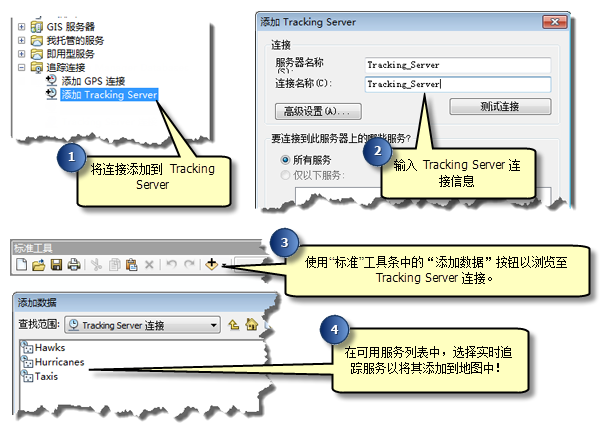 Tracking Analyst 简化了从 Esri Tracking Server 添加实时数据的流程