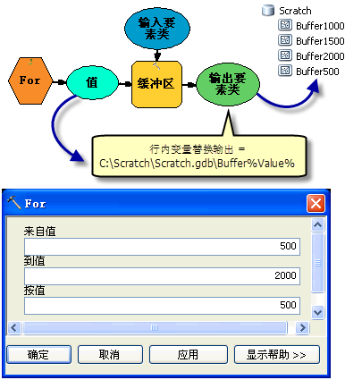 在模型构建器中使用 For