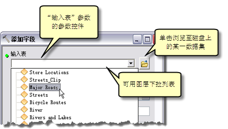 输入表的参数控件