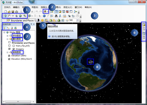 ArcGlobe 用户界面