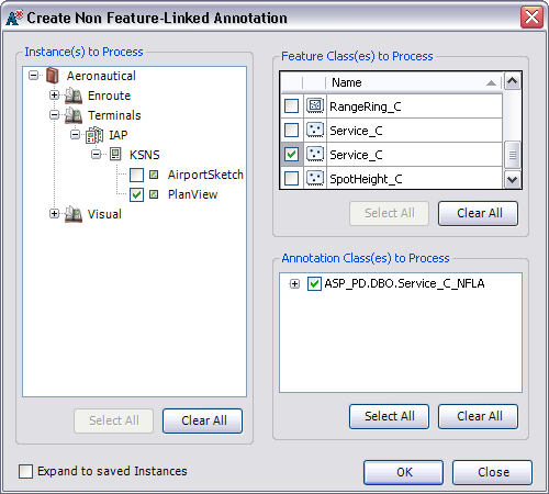 Create Non Feature-Linked Annotation dialog box