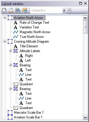 Layout window with aviation elements