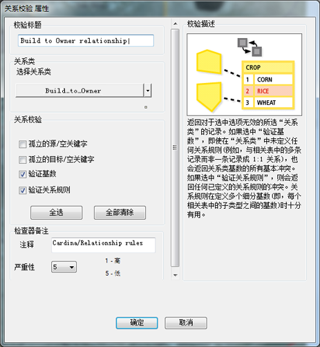 “关系校验属性”对话框