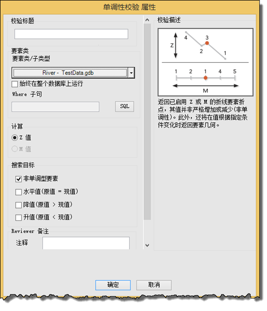 “单调性校验属性”对话框