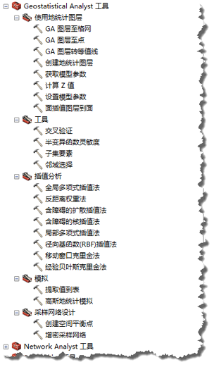 Geostatistical Analyst 工具箱