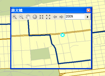 显示在地图视图和放大镜窗口中的新路径