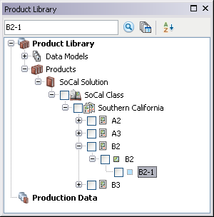 Searching the product library tree