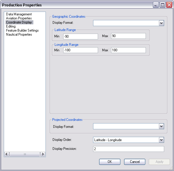 Coordinate Display pane