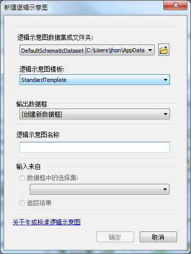 新建逻辑示意图对话框 - 示例网络数据集构建器的初始内容