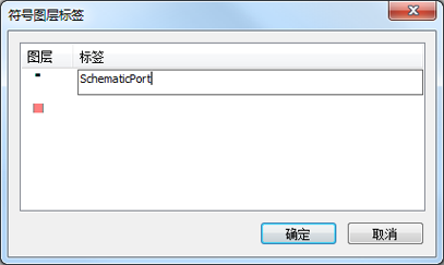 符号图层标签对话框 - 包含标记为 SchematicPort 的符号图层，示例