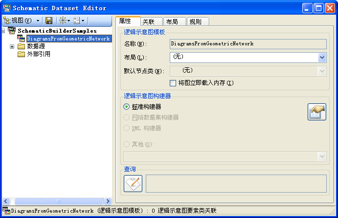 已创建 DiagramsFromGeometricNetwork 逻辑示意图模板