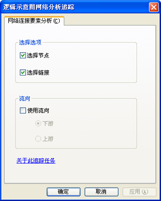 “逻辑示意图网络分析追踪”对话框 - 网络连接要素分析