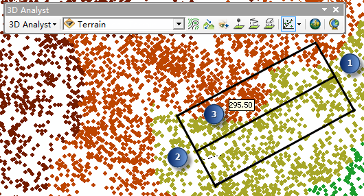 使用“Terrain 点剖面”工具 使用“Terrain 点剖面”工具